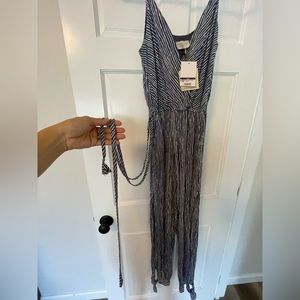 Firefly striped wrap, jumpsuit in size medium. NWT